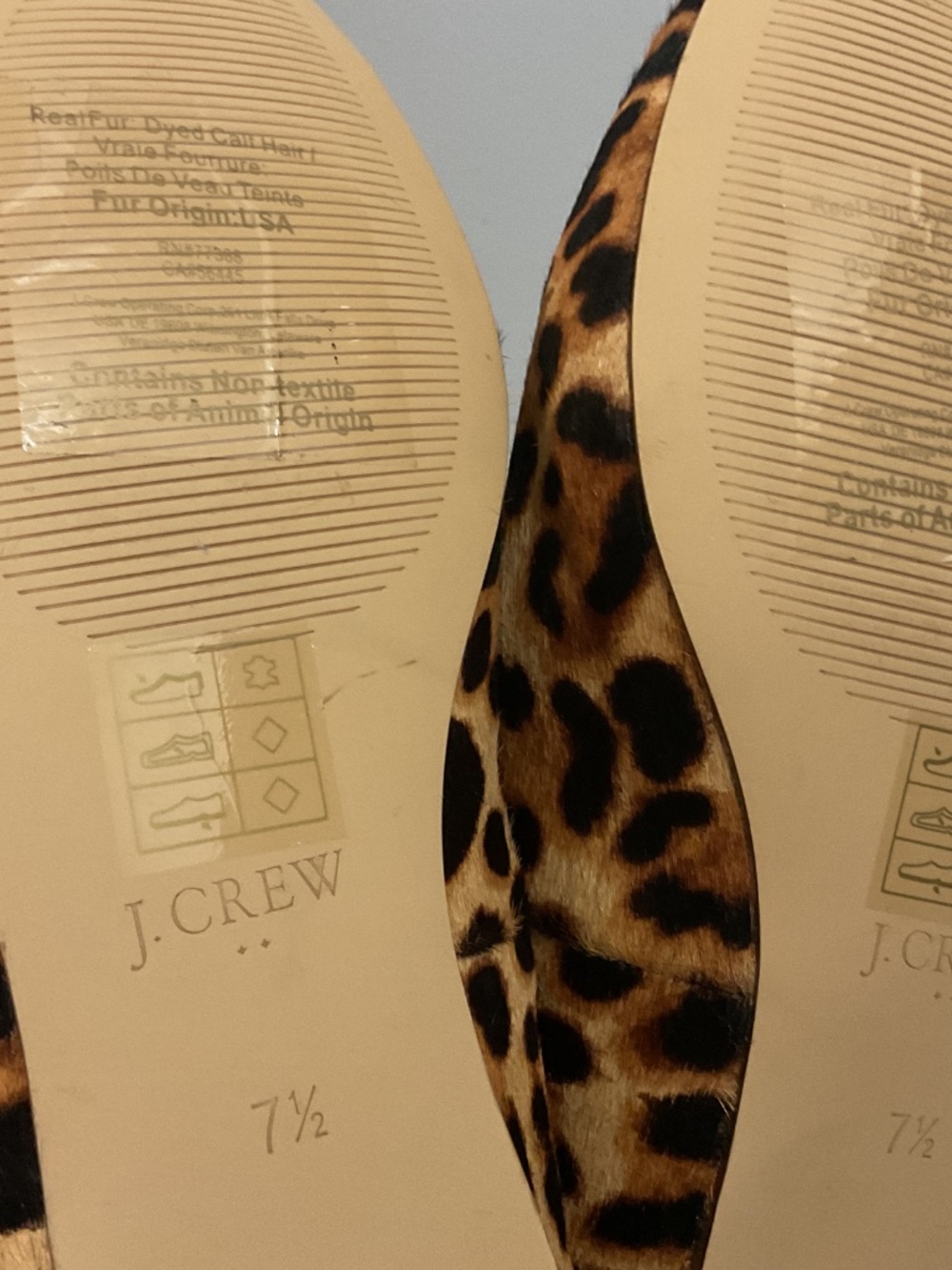 J. Crew NWOT Leopard Print Calf Hair Loafers, Size 7.5 - Picture 6 of 6